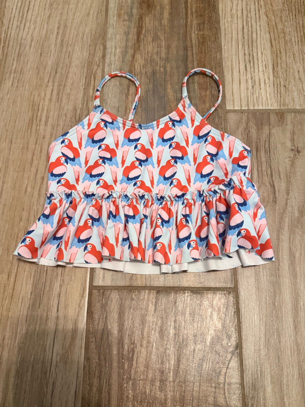 Kortni Jeane Mini Parrot Peplum Swim Top